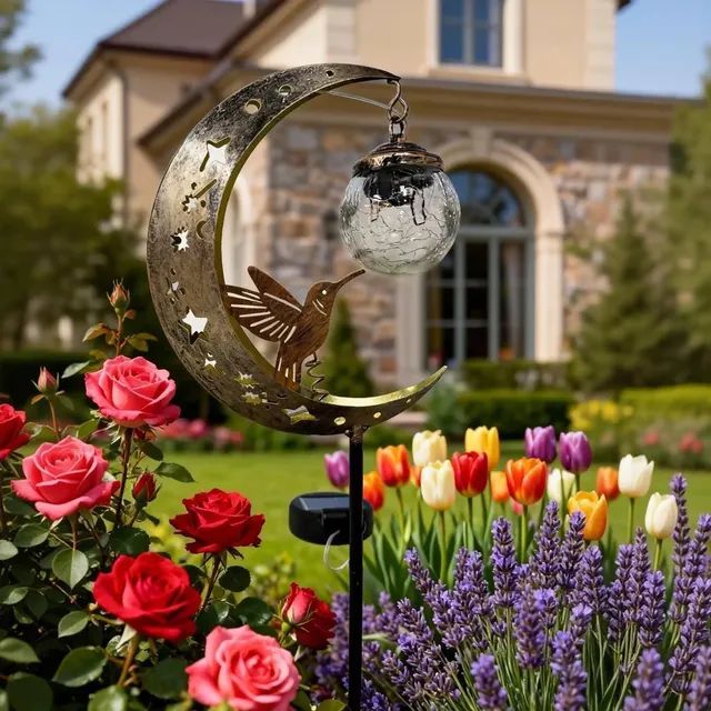 💥Last Day 50% OFF🌙✨Hummingbird Moon Solar Garden Stake Light